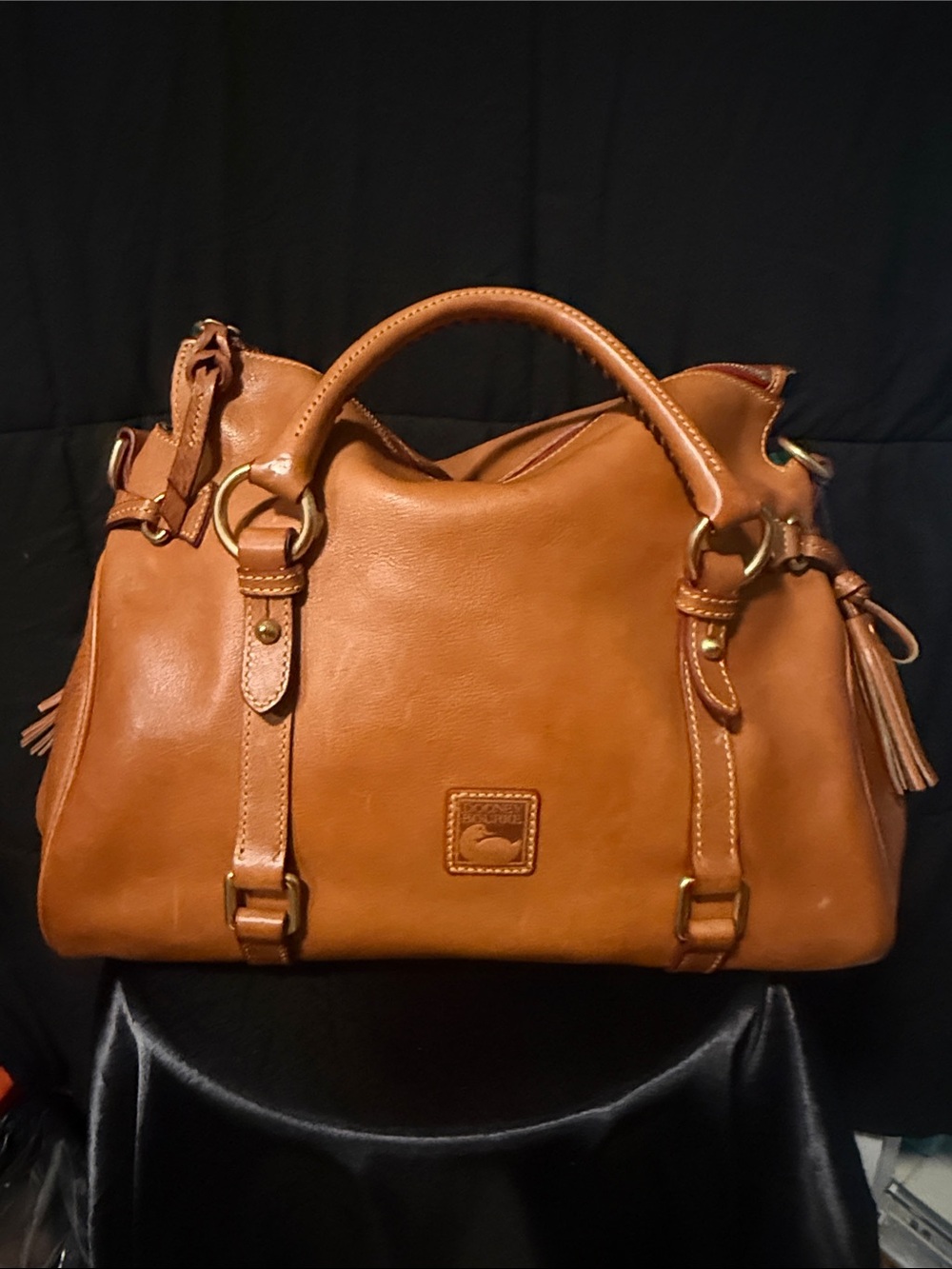 Dooney & Bourke Cognac Slouch Leather Satchel